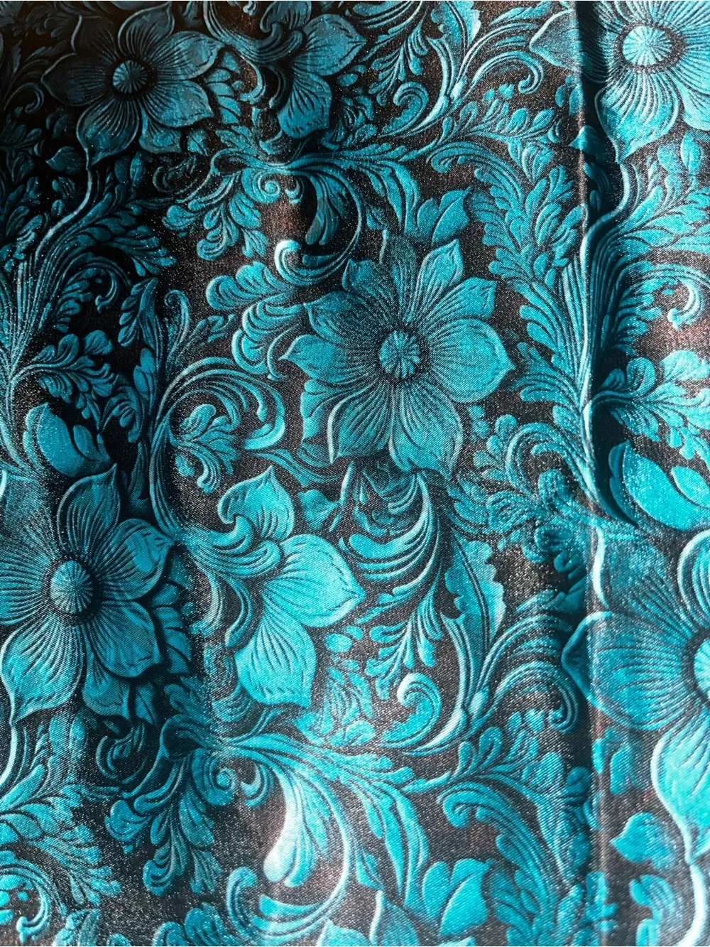 Gilliland H&C Wild Rags Turquoise Floral Print Scarf 42